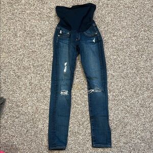 AG distressed full panel maternity skinny jeans. Size 25R.